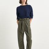 The Everything Pant in Olive. On body front - Jamie Haller