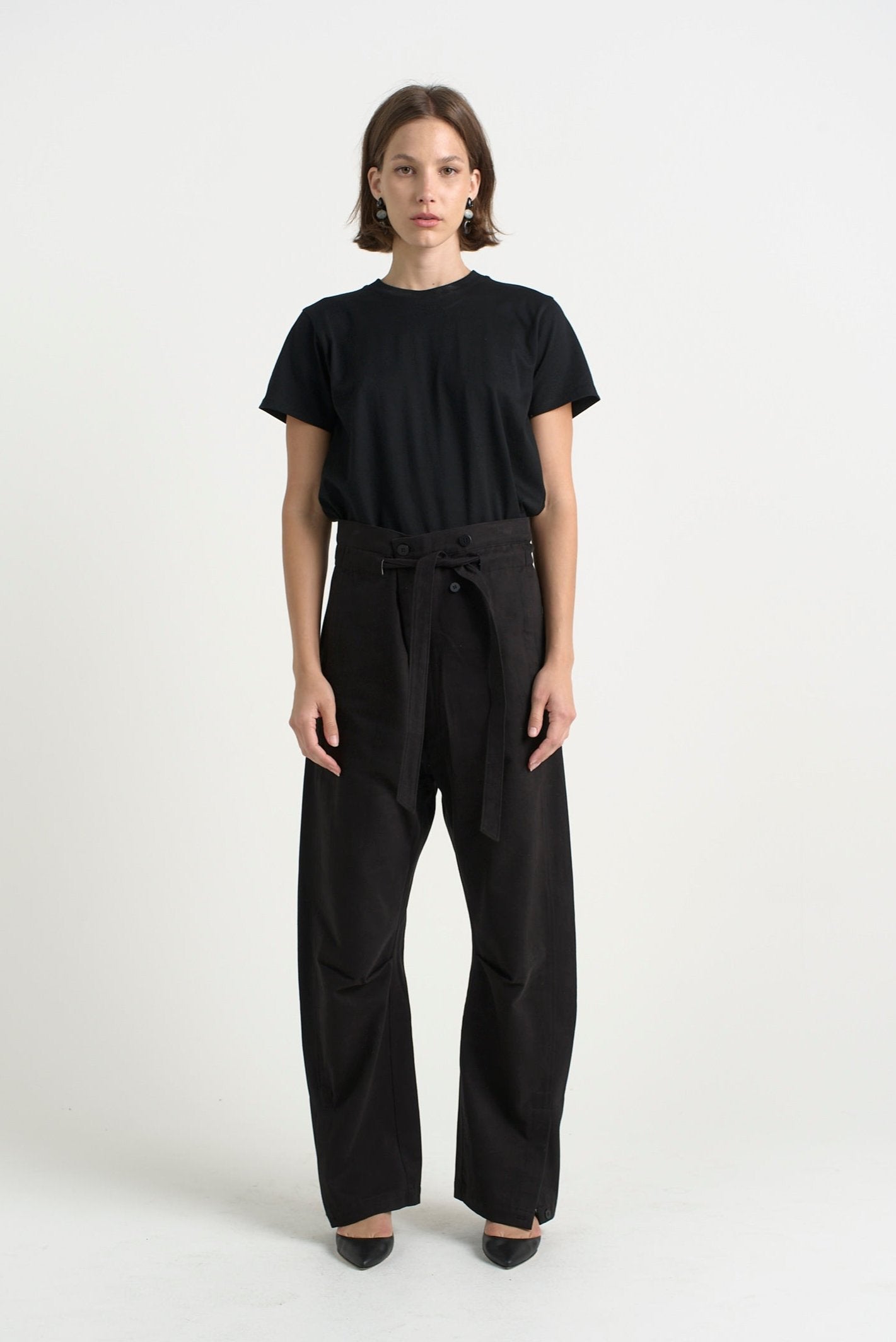 The Everything Pant in Black. On body front- Jamie Haller