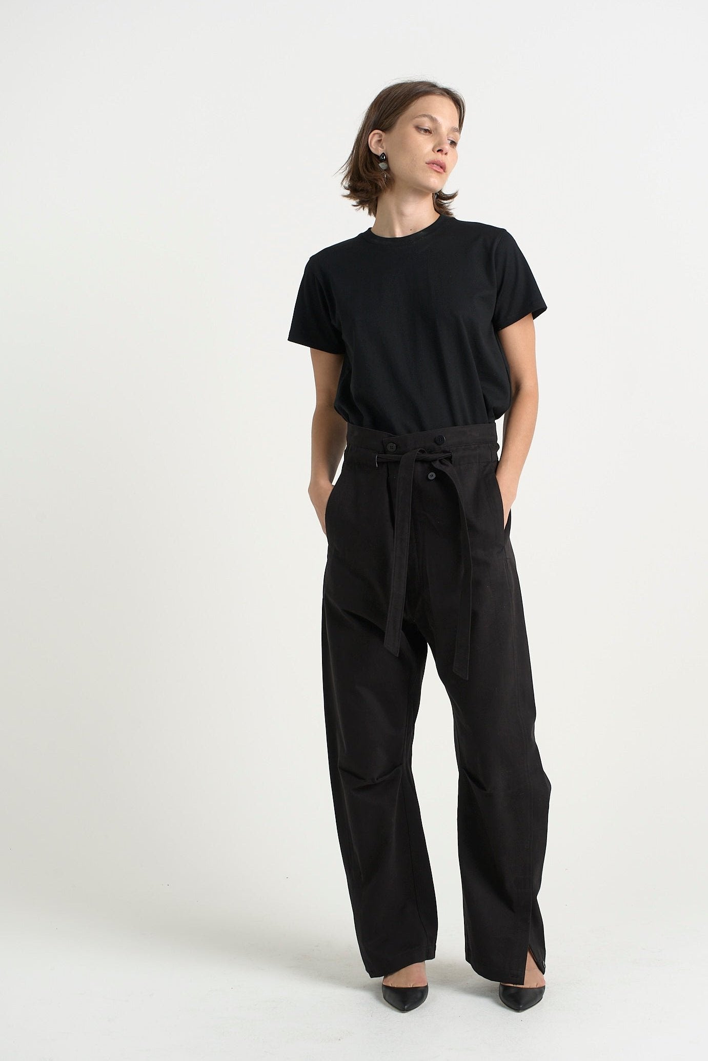 The Everything Pant in Black. On body front - Jamie Haller