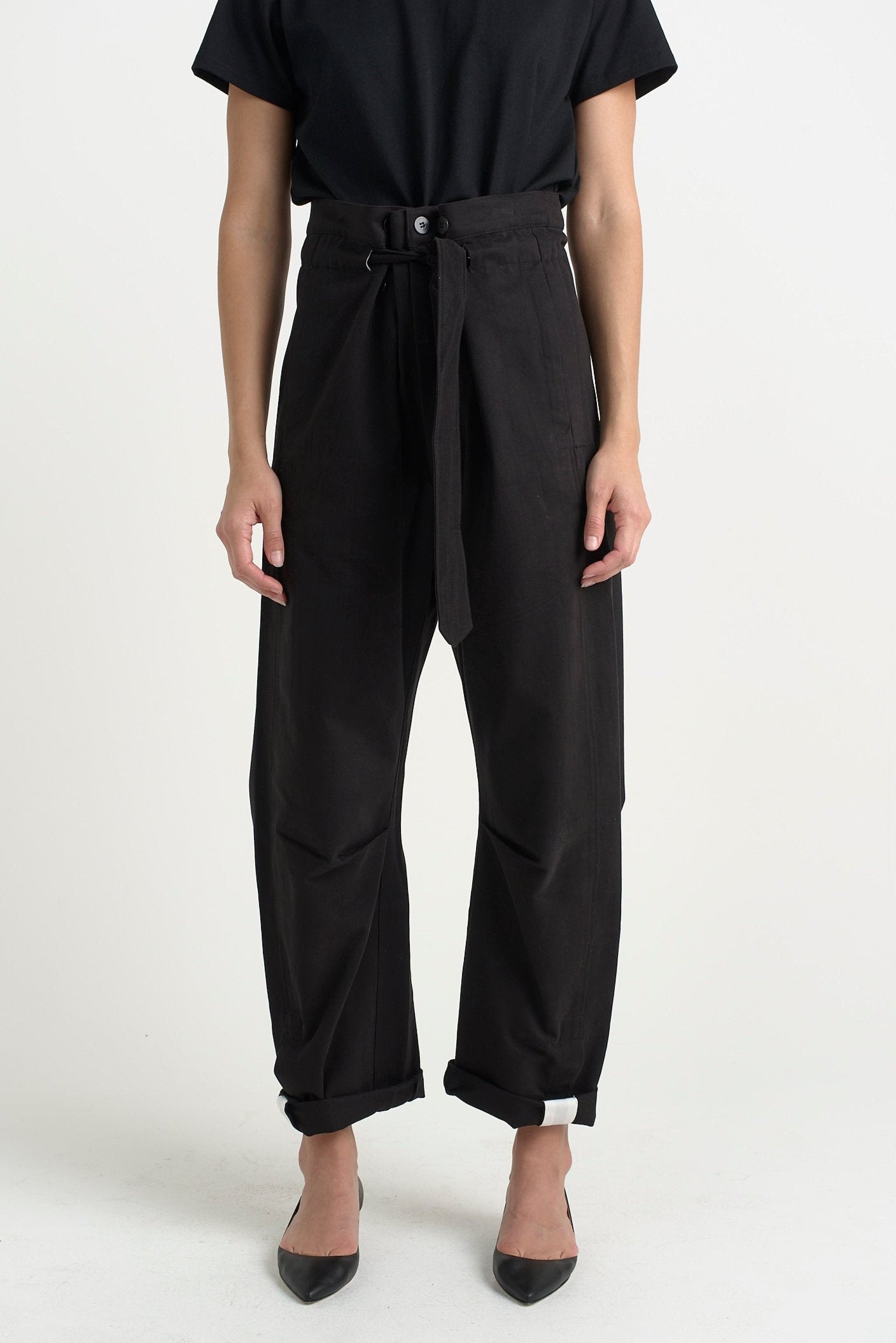 The Everything Pant in Black. On body front - Jamie Haller