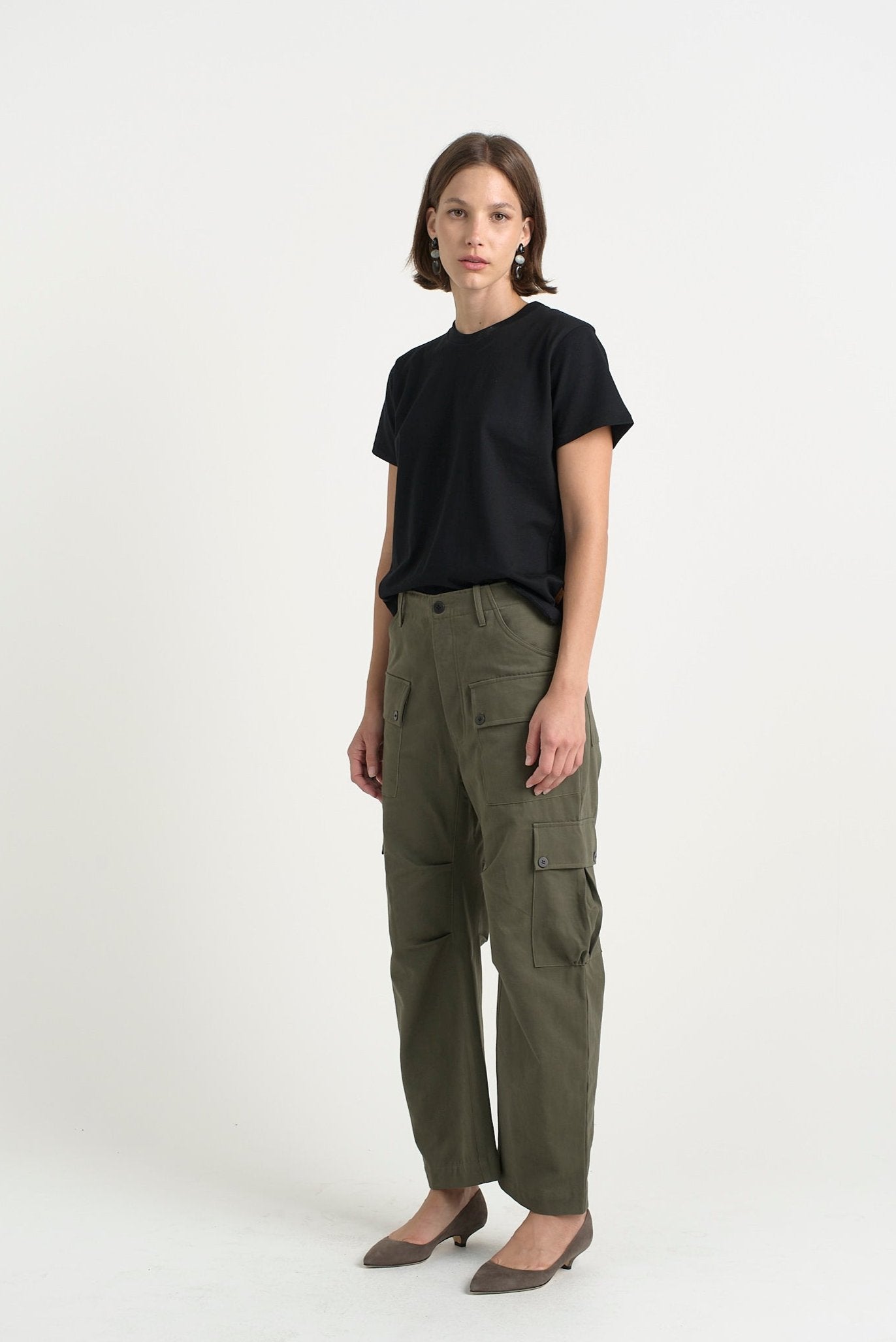 The Fatigues in Olive. On body front side - Jamie Haller