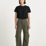 The Fatigues in Olive. On body front - Jamie Haller