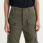 The Fatigues in Olive. On body front - Jamie Haller