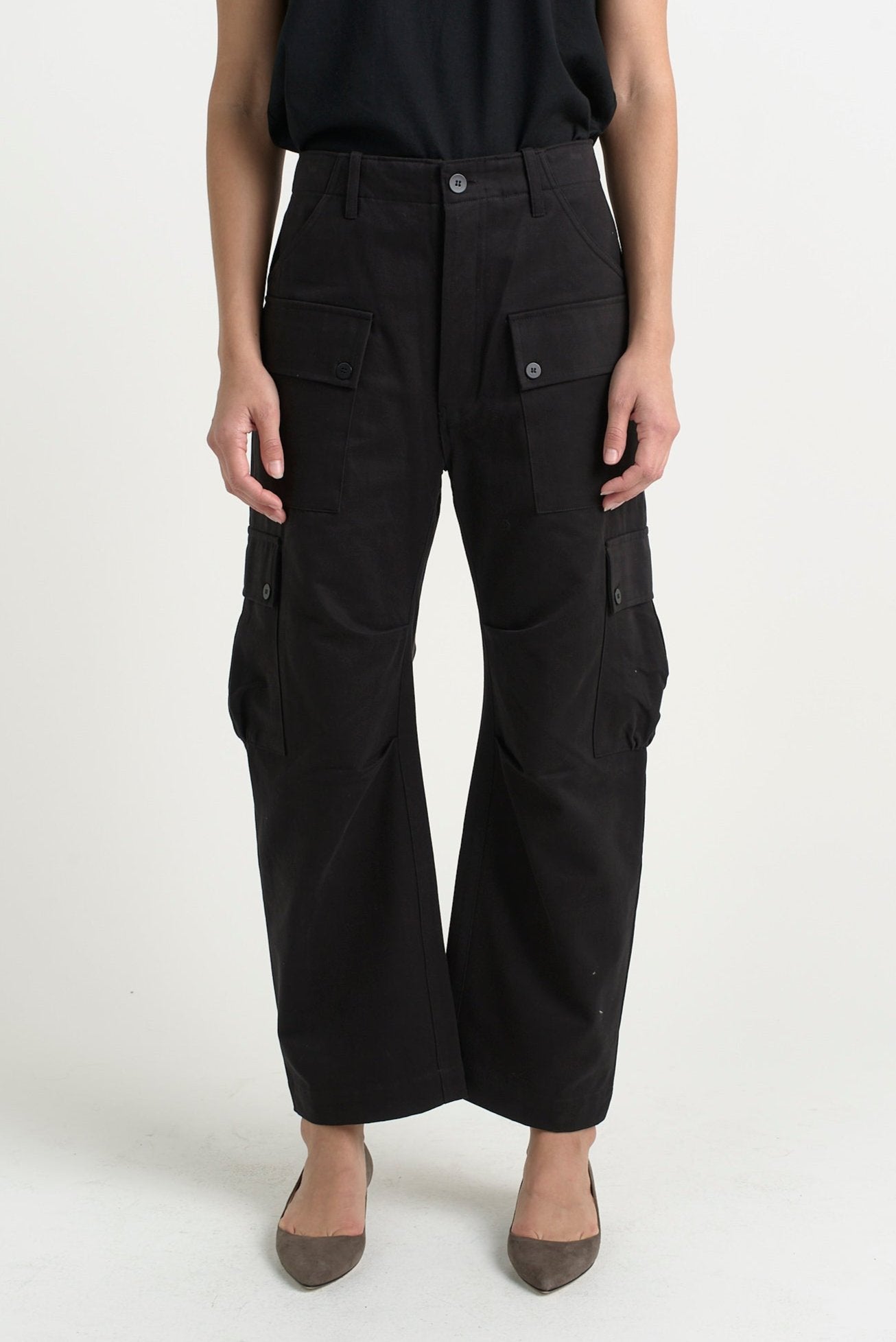 The Fatigues in Black. On body front - Jamie Haller