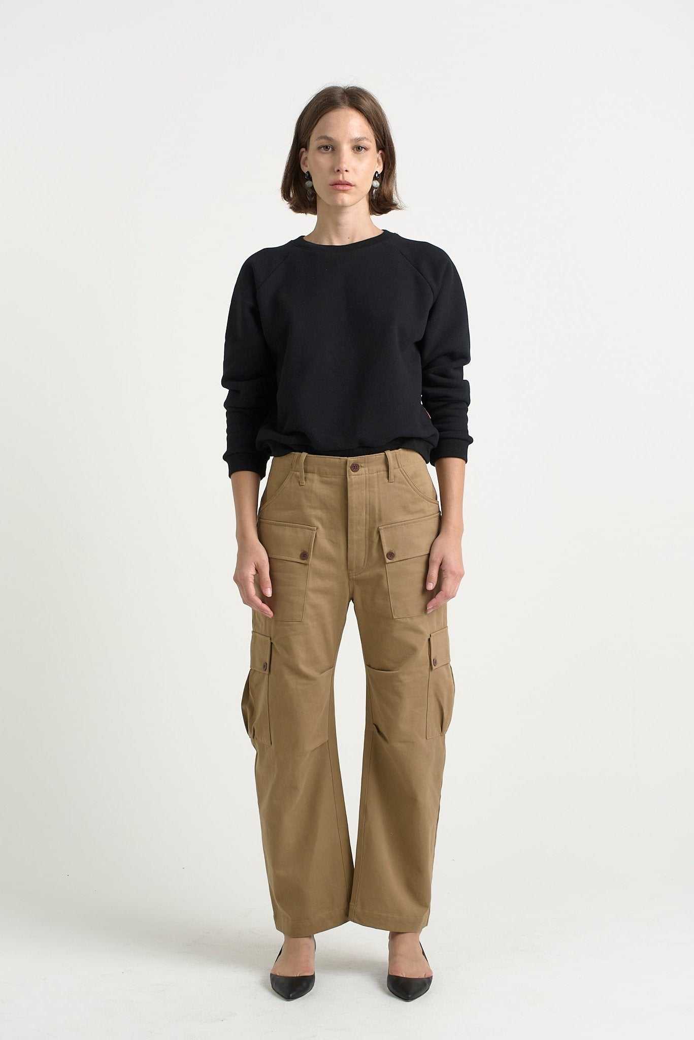 The Fatigues in Chestnut. On body front - Jamie Haller