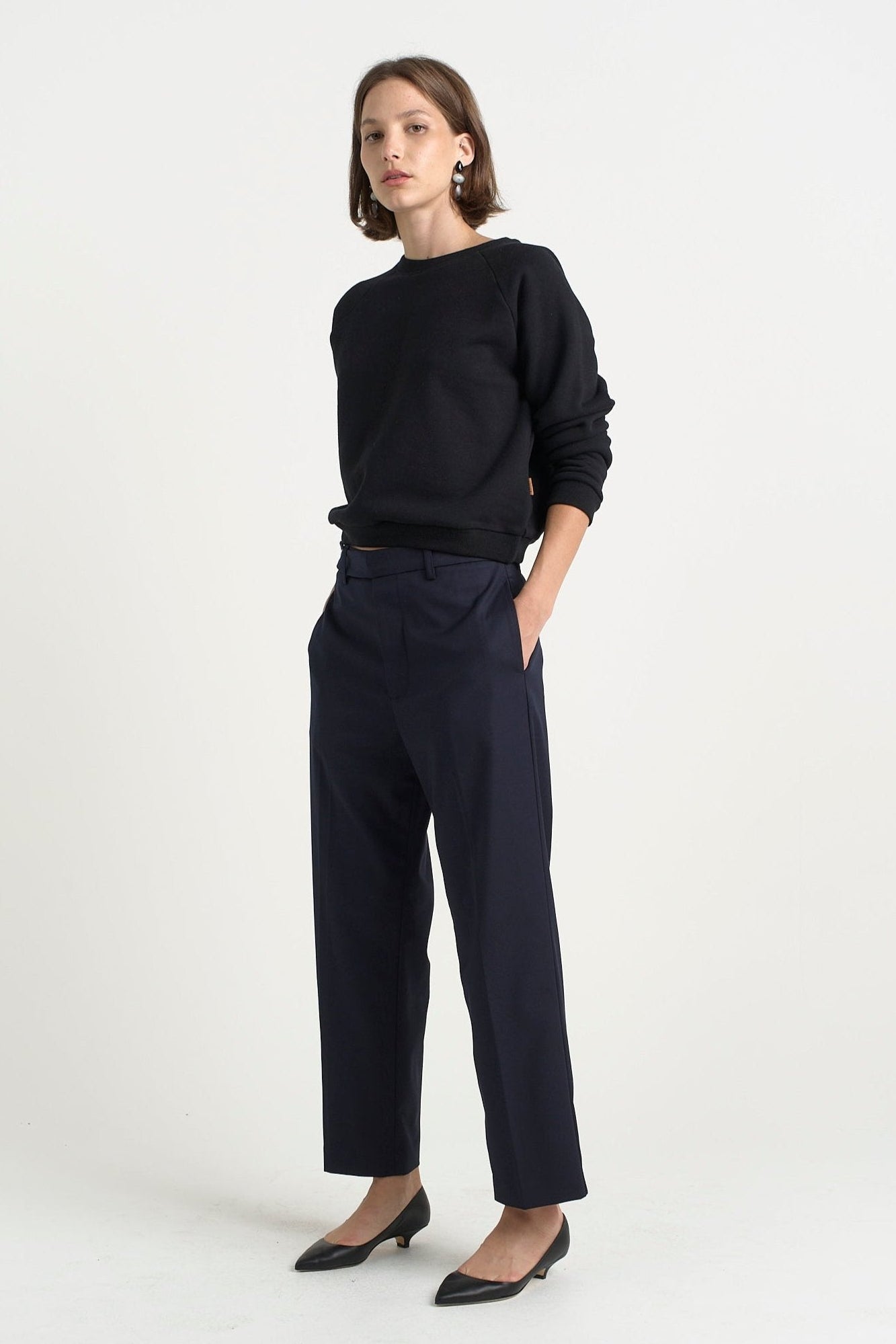 The Waist Tape Trouser in Dark Navy - Jamie Haller