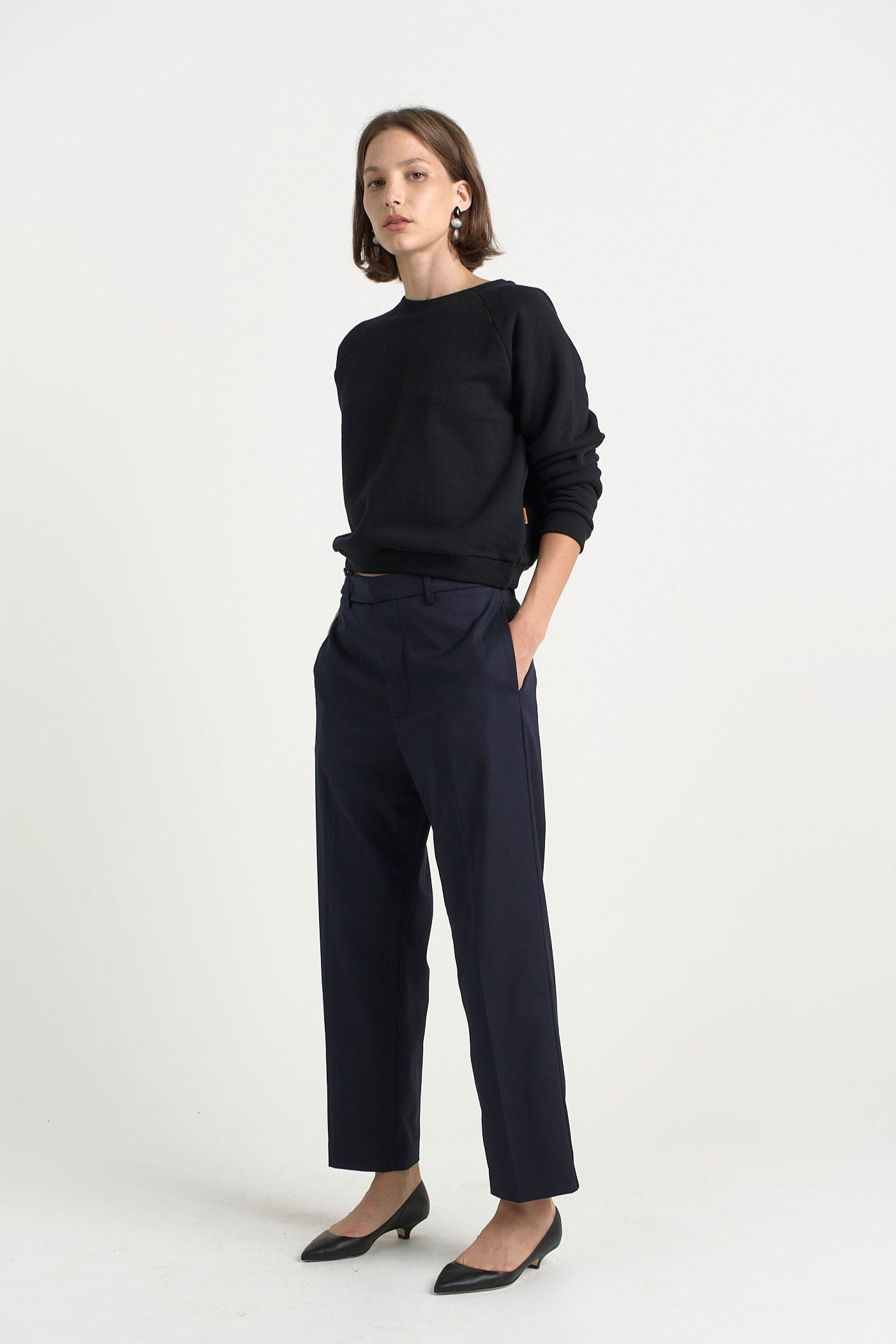 The Waist Tape Trouser in Dark Navy - Jamie Haller