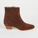 The Beatnik in Chocolate Suede Side Outside View