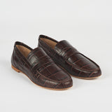 The Penny Loafer in Espresso Croc
