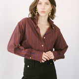 The Weekend Shirt in Oxblood Stripe