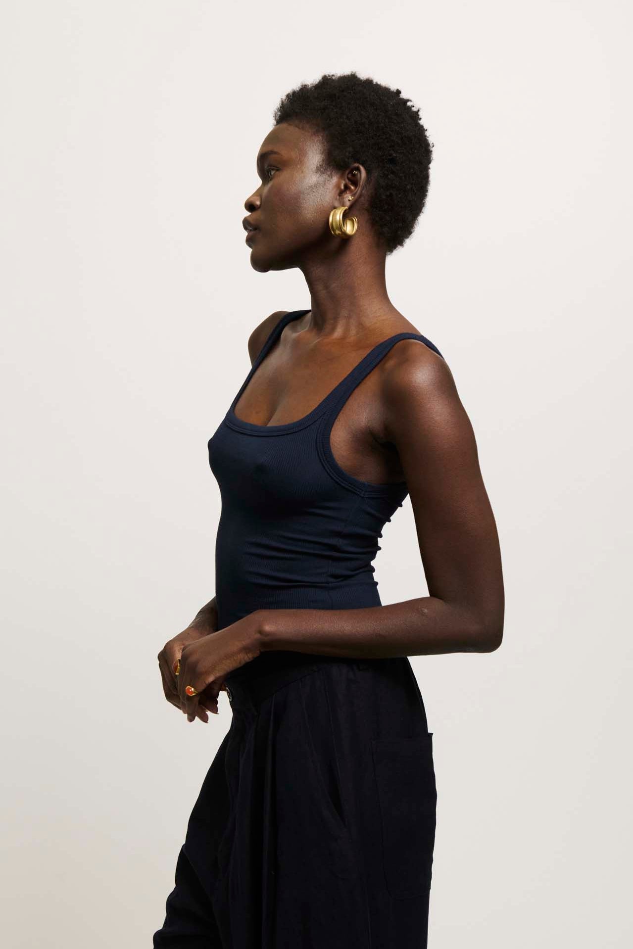 The Undershirt Rib Tank in Navy