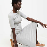The Rib Pencil Skirt in Heather Grey