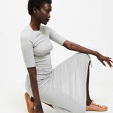 The Rib Elbow Crew in Heather Grey