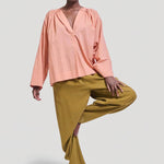 The Pascale Blouse in Dusty Peach