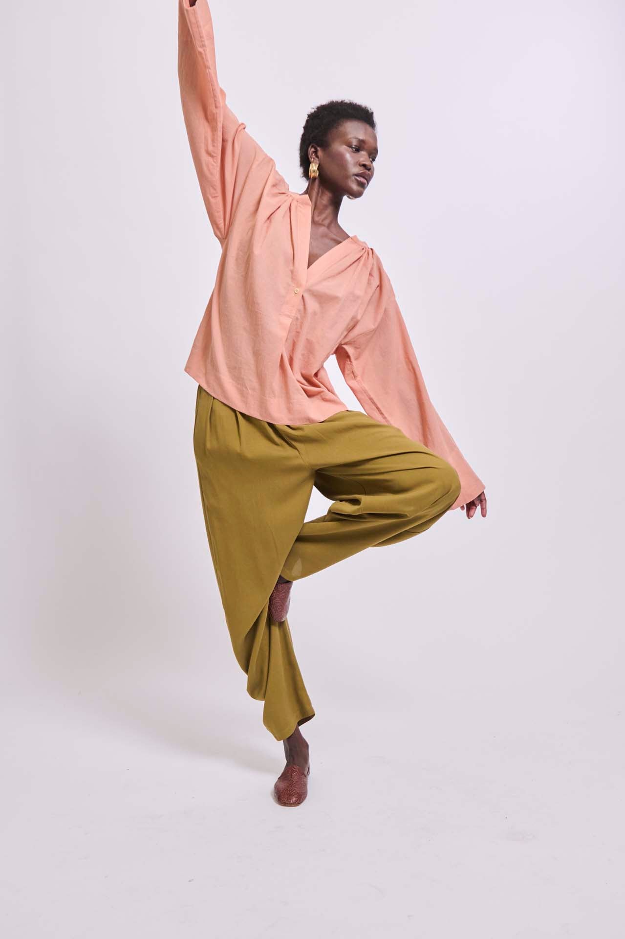 The Pascale Blouse in Dusty Peach