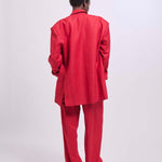The Linen Oversized Blazer in Red