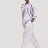 The High V Tee in White Stripe