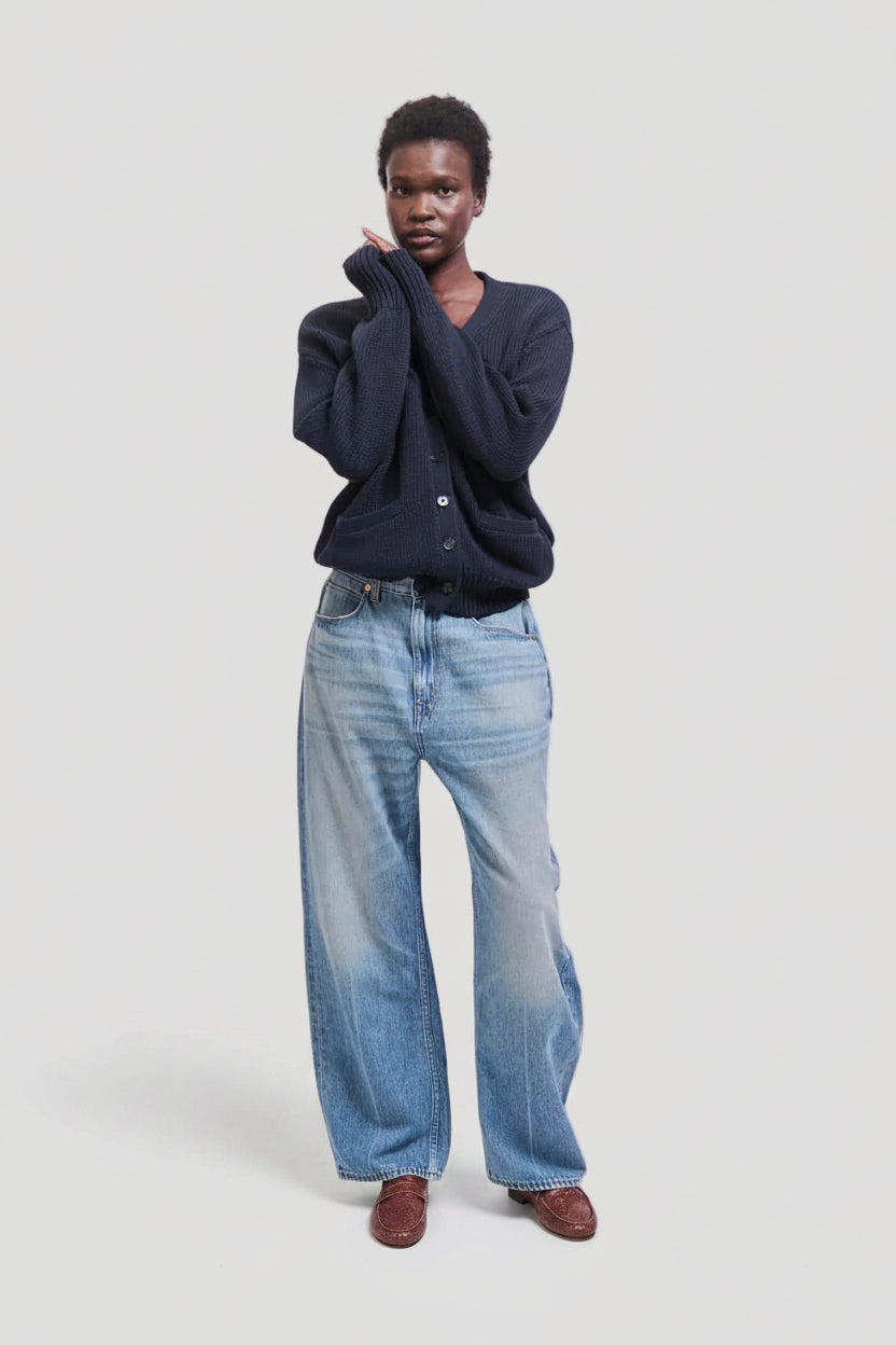 The Welt Pocket Cardigan in Navy