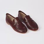 The Penny Loafer in Oxblood Angled Front View