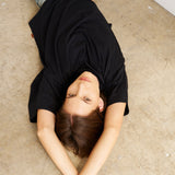 The Cotton Draped Tee in Black
