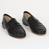 The Penny Loafer in Black Croc