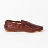 The Penny Loafer in Brown Croc - Jamie Haller