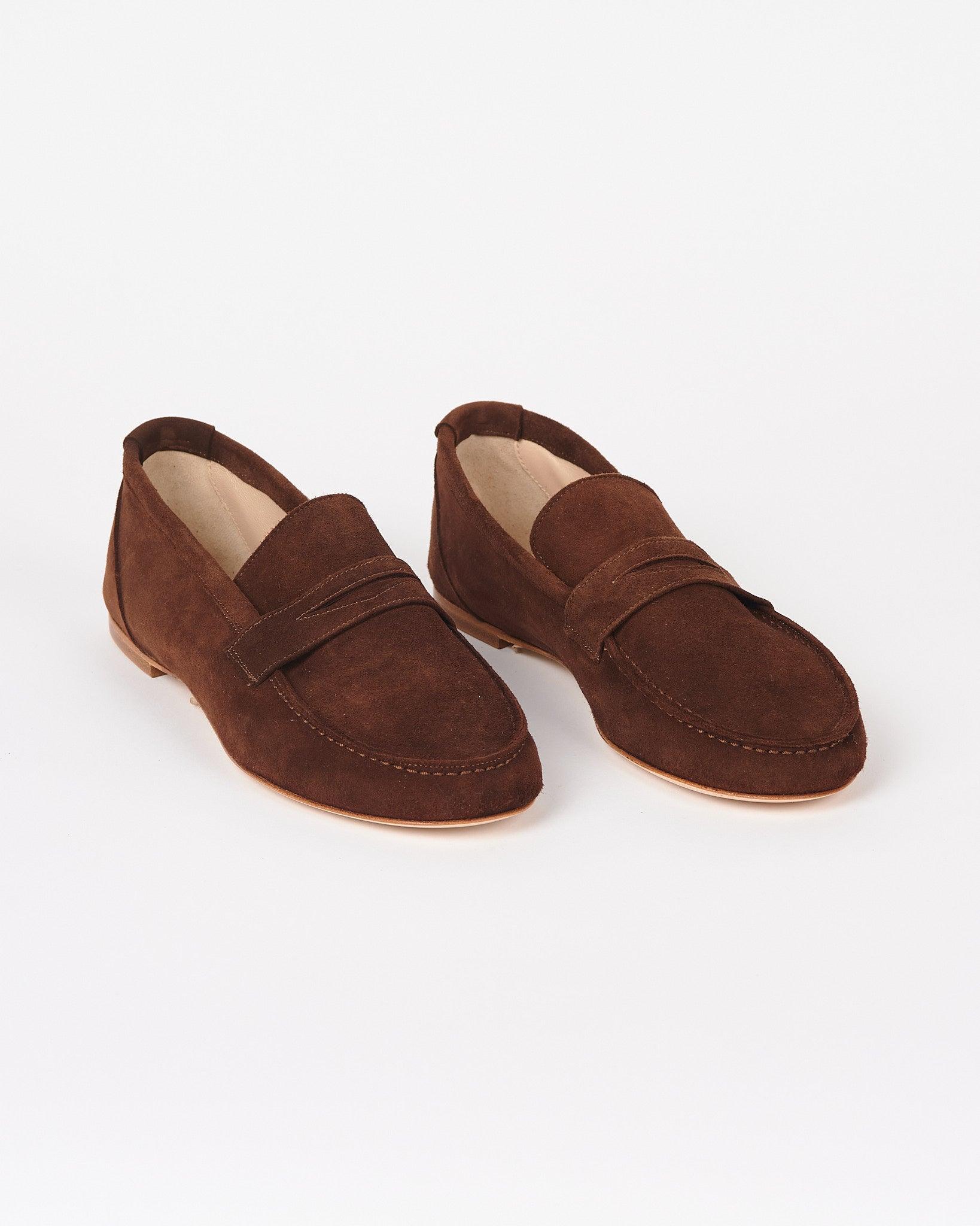 The Penny Loafer in Chocolate Suede – Jamie Haller
