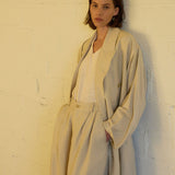 The Linen Baggy Trench Coat in Stone