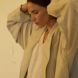 The Linen Baggy Trench Coat in Stone