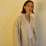 The Linen Baggy Trench Coat in Stone