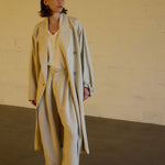 The Linen Baggy Trench Coat in Stone