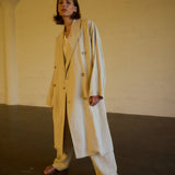 The Linen Baggy Trench Coat in Stone