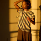 The Chameleon Tee in White Black Stripe