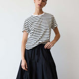 The Chameleon Tee in White Black Stripe