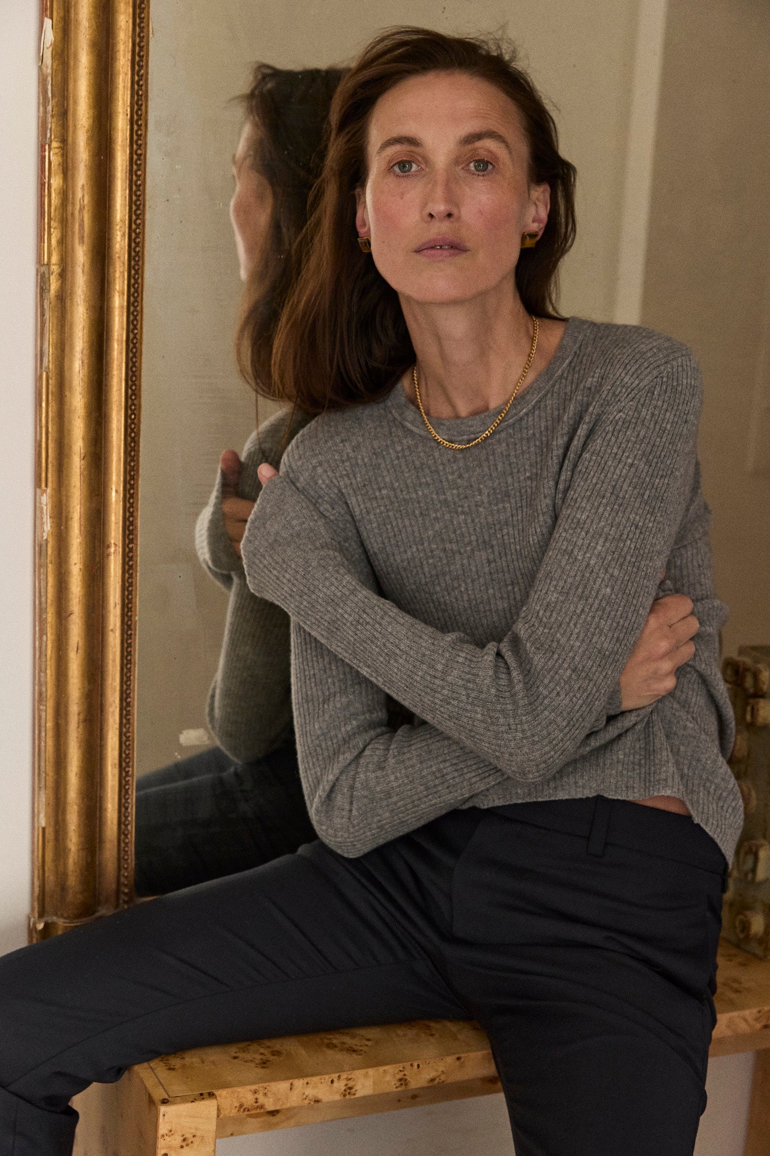 The Rib Slim Sweater in Graphite