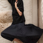 The Accordion Skirt in Navy