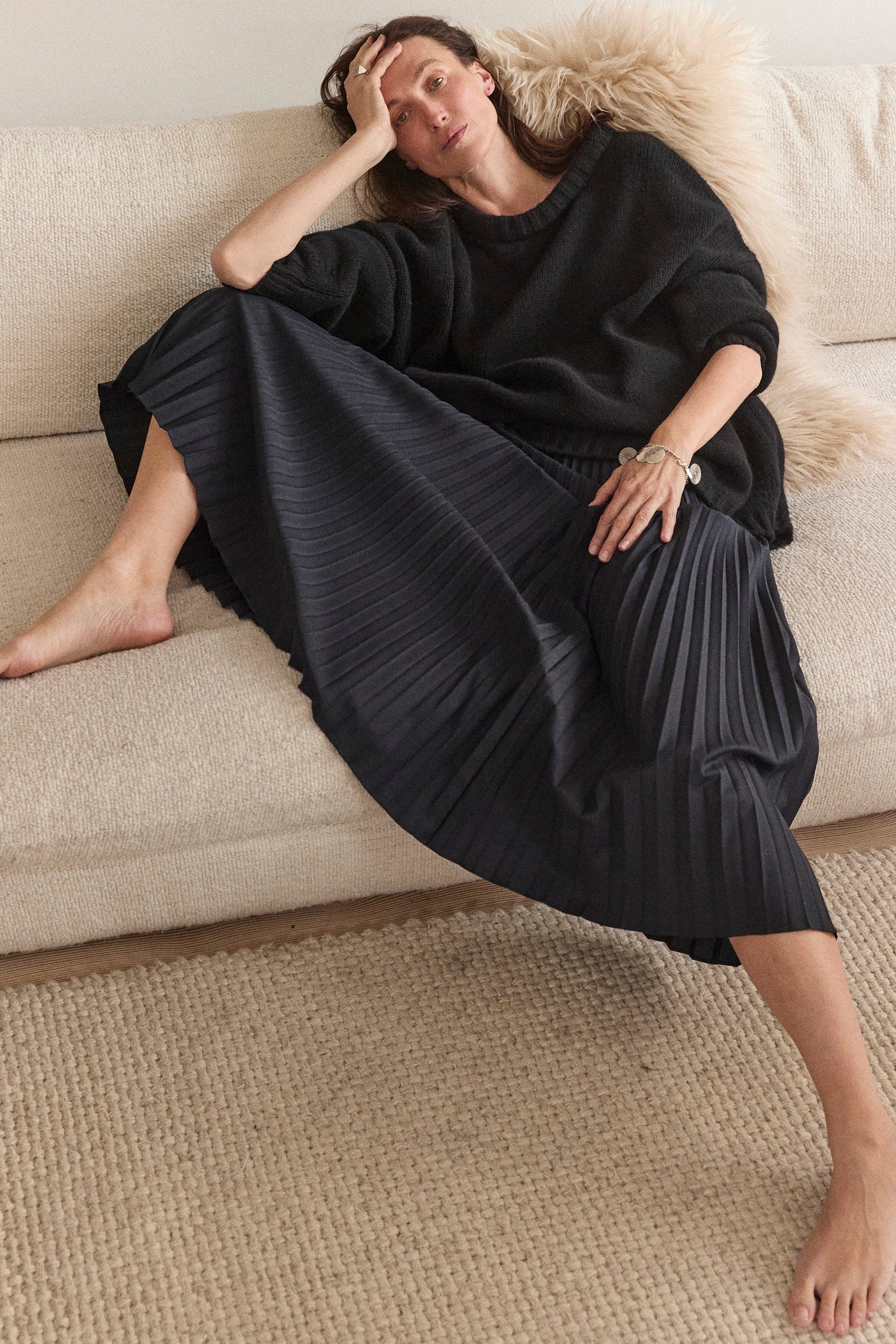 The Accordion Skirt in Navy
