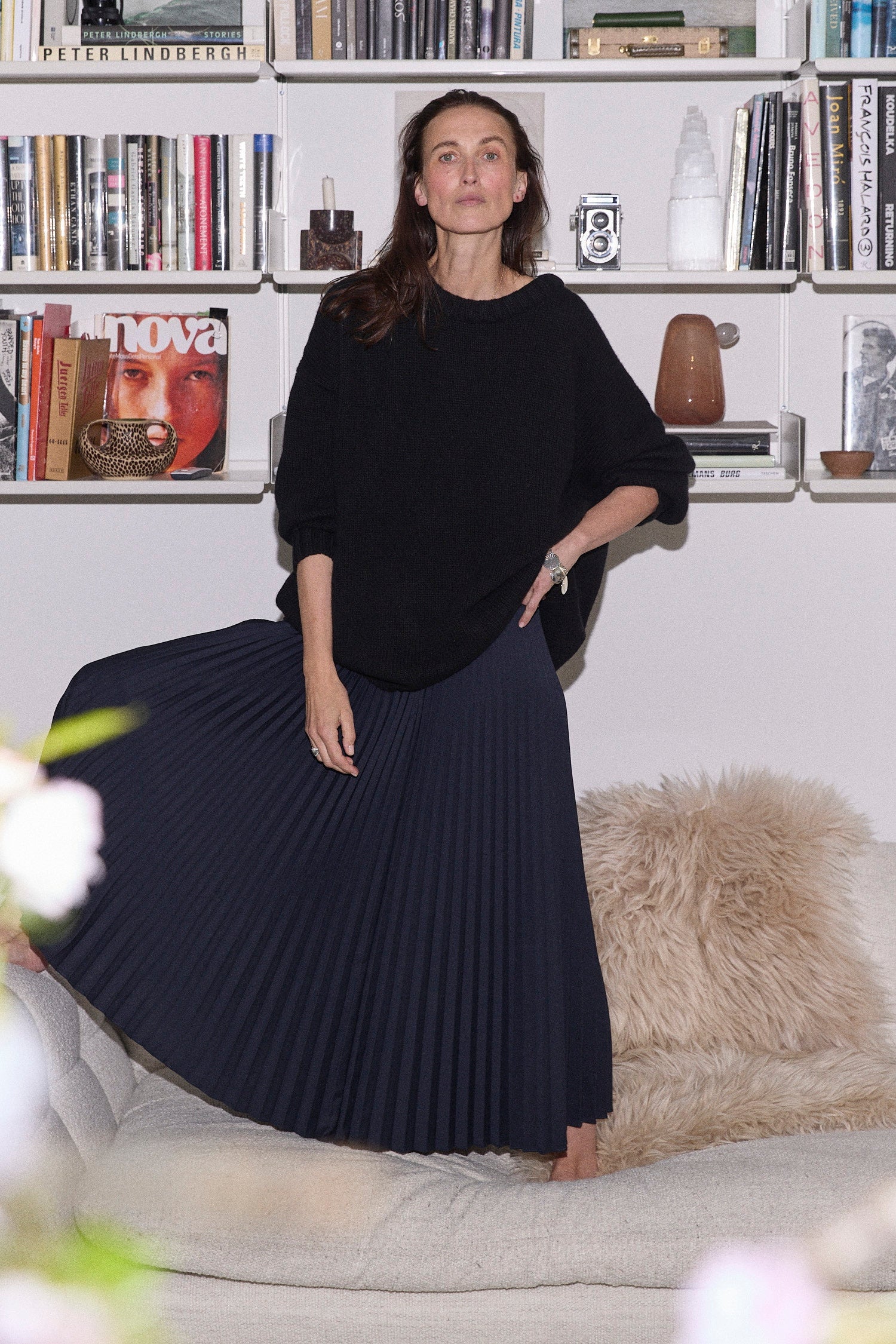 The Accordion Skirt in Navy