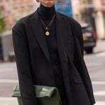 The Rib Turtleneck in Navy