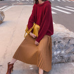 The Accordion Skirt in Mustard