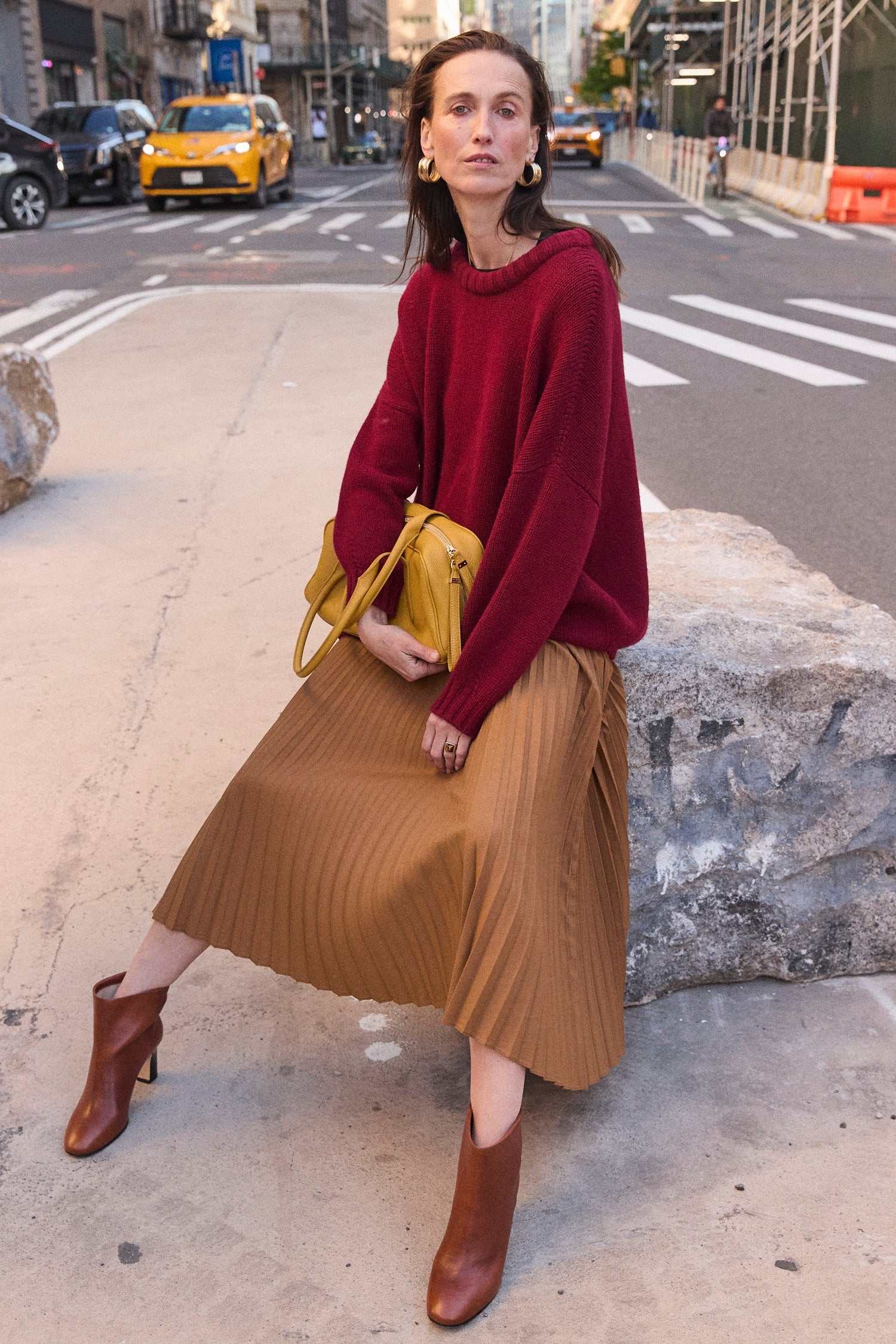 The Accordion Skirt in Mustard