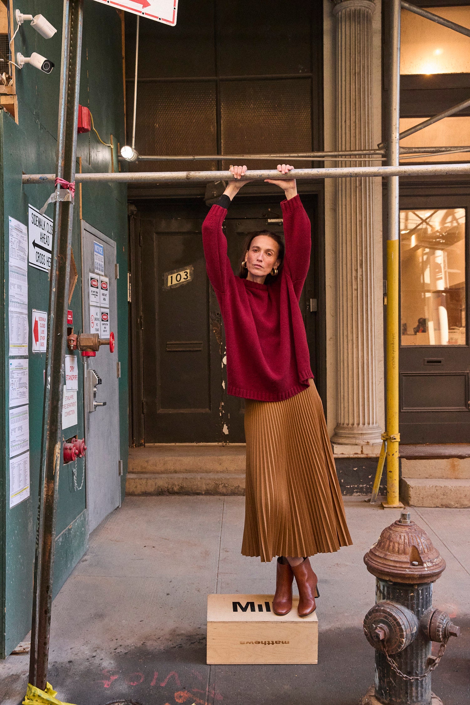The Accordion Skirt in Mustard