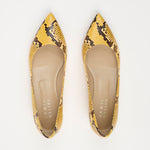 The Kitty Point Heel in Yellow Flat Front