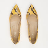 The Kitty Point Heel in Yellow Flat Front